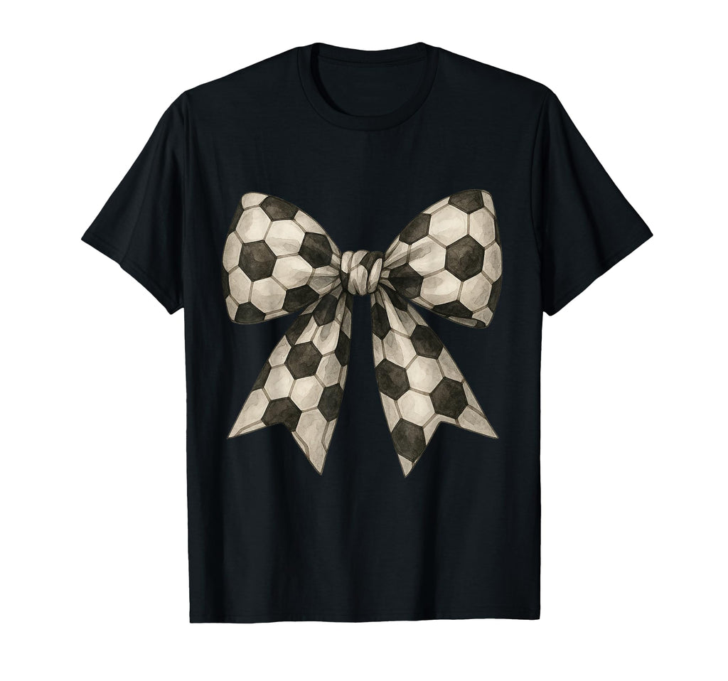 Watercolor Soccer Ball Bow Sport T-Shirt - Aesthetic Graphic Unisex - T-Shirt, Sweatshirt, Hoodie