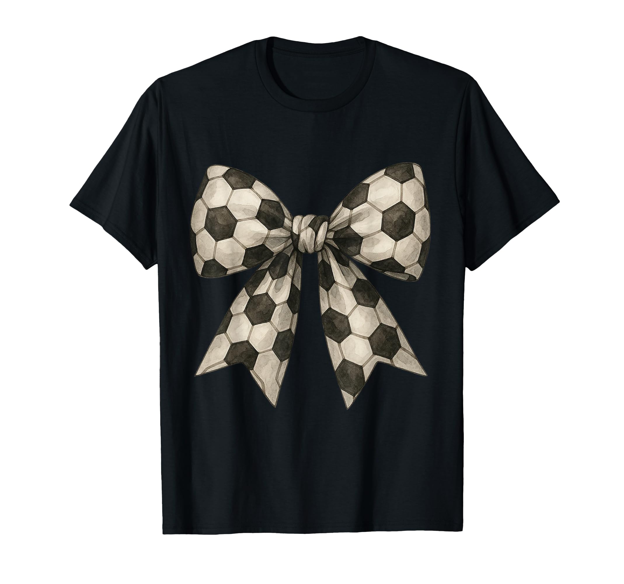 Watercolor Soccer Ball Bow Sport T-Shirt - Aesthetic Graphic Unisex - T-Shirt, Sweatshirt, Hoodie