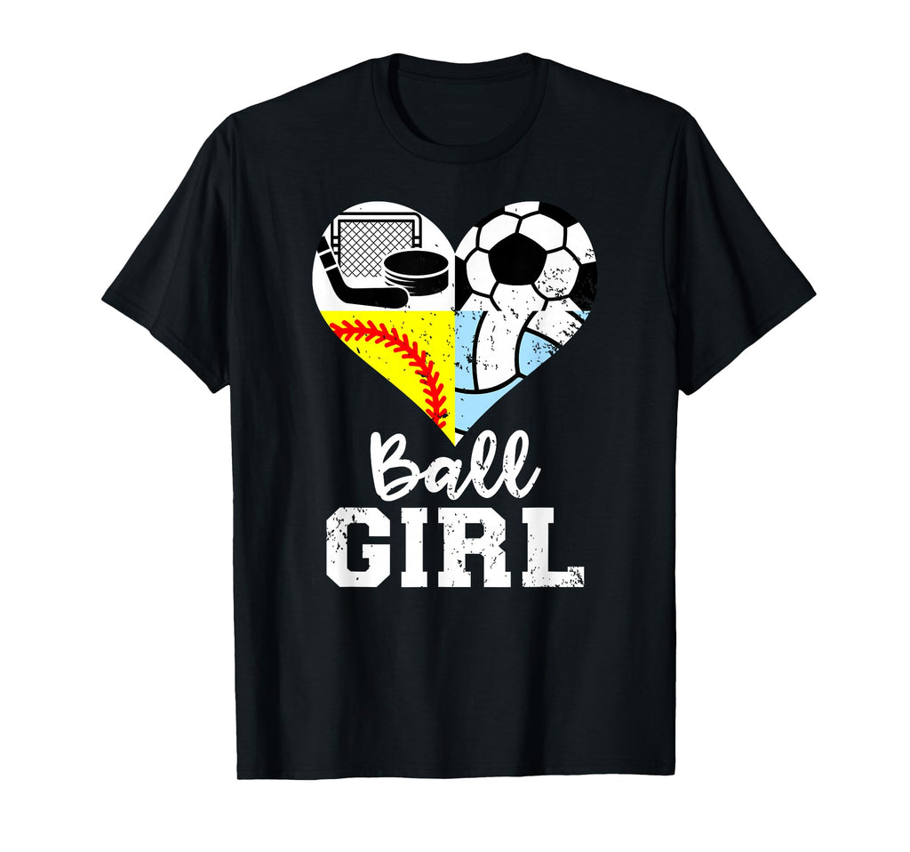 Ball Heart Soccer Softball Volleyball T-Shirt - Novelty Apparel Unisex - T-Shirt, Sweatshirt, Hoodie