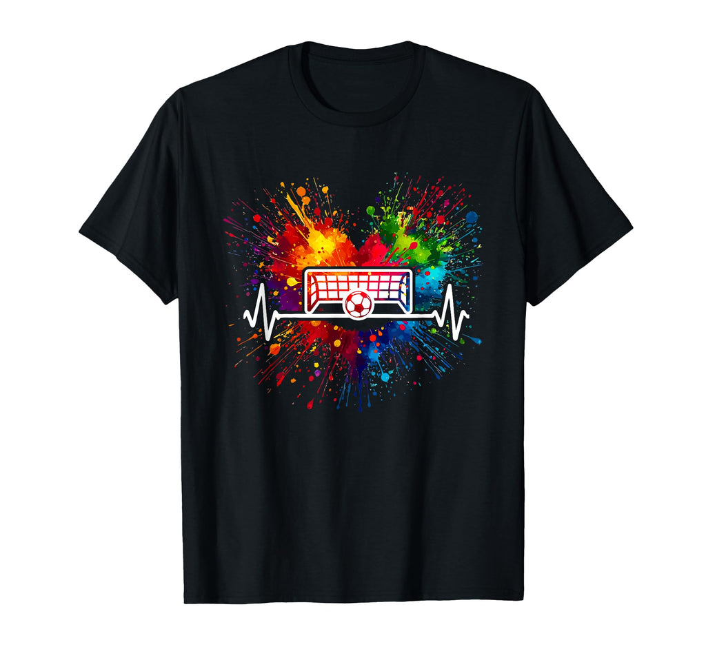 Soccer Heartbeat Colorful Splash Player T-Shirt - Unique Graphic Unisex - T-Shirt, Sweatshirt, Hoodie
