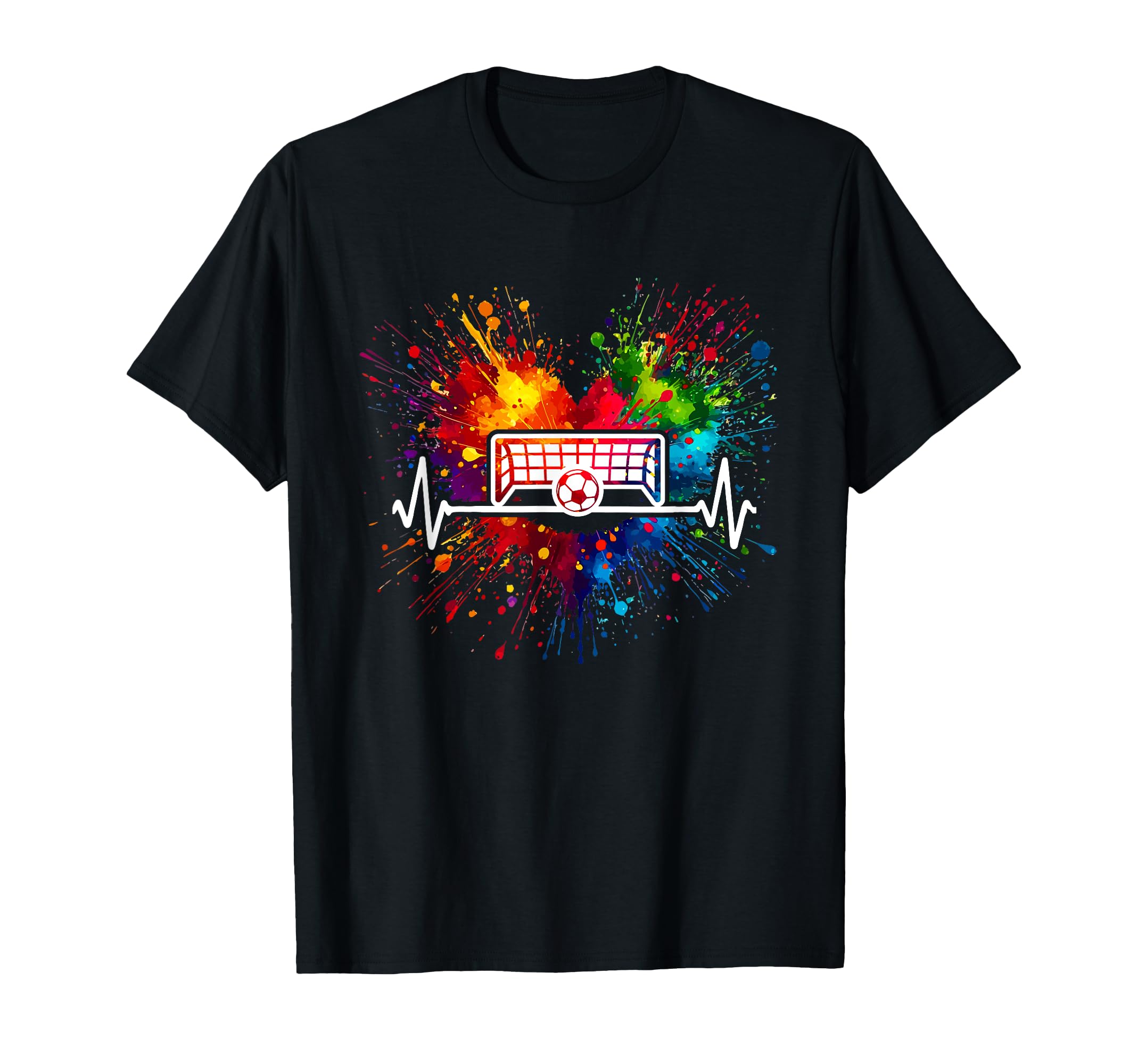 Soccer Heartbeat Colorful Splash Player T-Shirt - Unique Graphic Unisex - T-Shirt, Sweatshirt, Hoodie