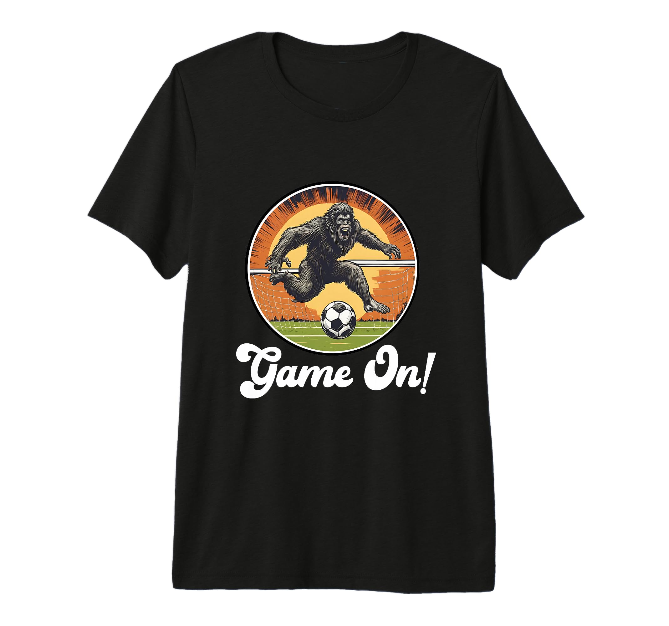 Bigfoot Sasquatch Goalie Player Soccer T-Shirt - Custom Art Print Unisex - T-Shirt, Sweatshirt, Hoodie