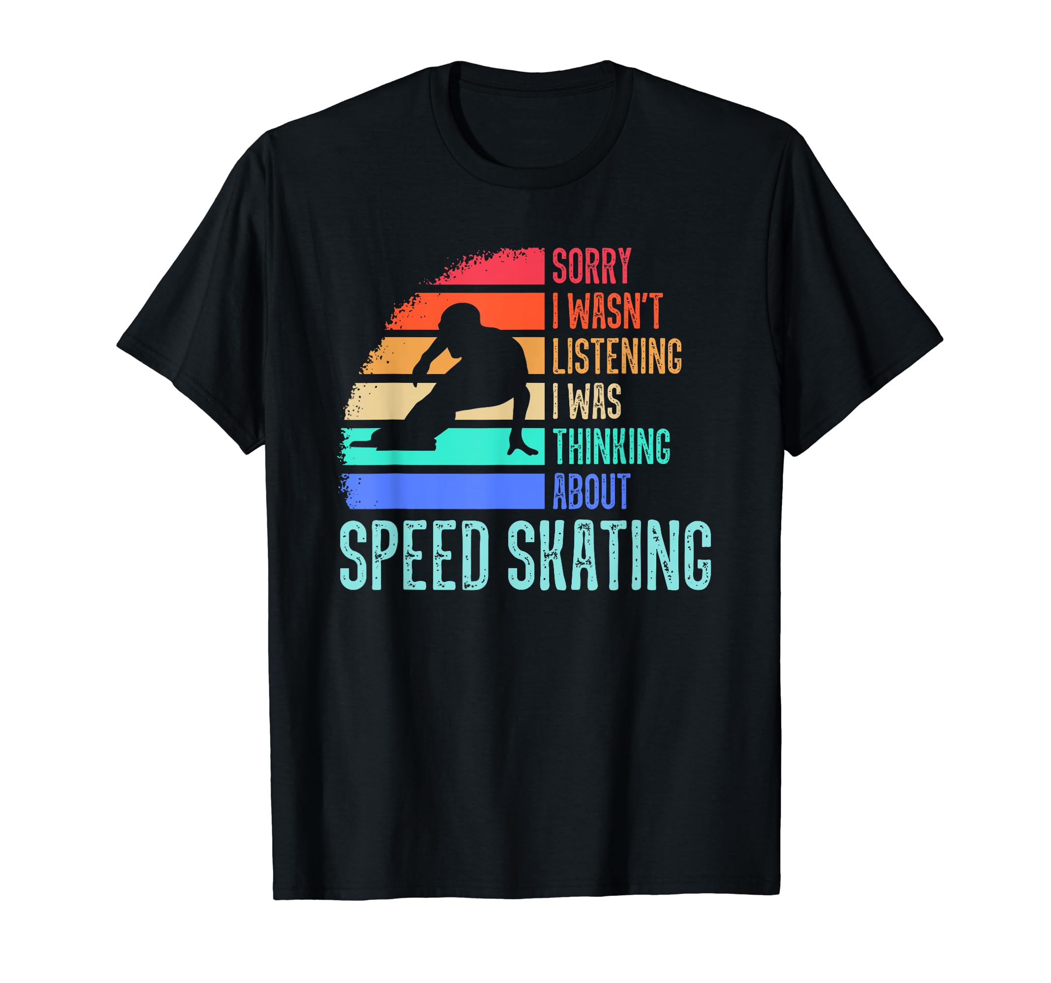 Speed Skating Ice Skater Long Track T-Shirt - Graphic Print Men Women - T-Shirt, Sweatshirt, Hoodie
