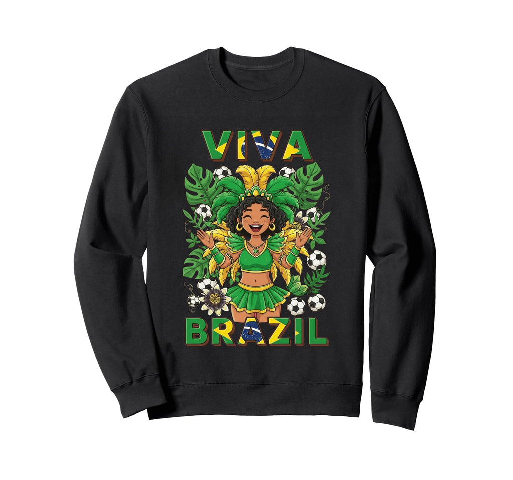 Viva Brazil Soccer Fan Tropical Vibe Sweatshirt - Minimalist Print Unisex - T-Shirt, Sweatshirt, Hoodie