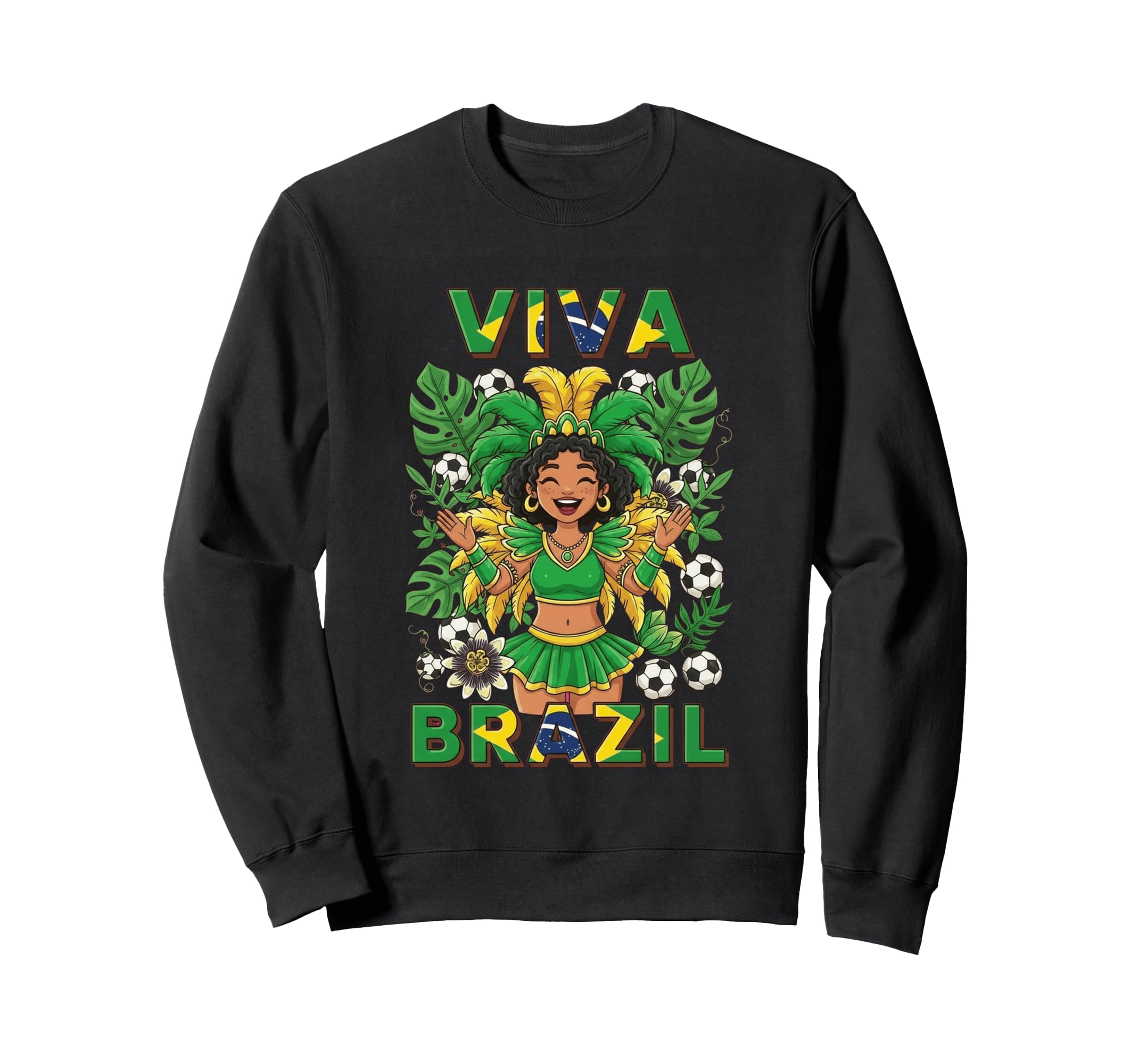 Viva Brazil Soccer Fan Tropical Vibe Sweatshirt - Minimalist Print Unisex - T-Shirt, Sweatshirt, Hoodie