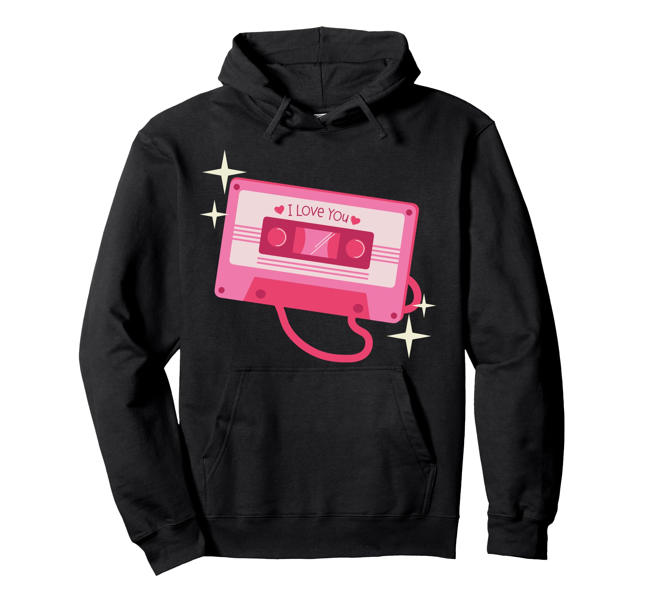 Casette Tape I Love Music Cassette Hoodie - Minimalist Print Men Women - T-Shirt, Sweatshirt, Hoodie