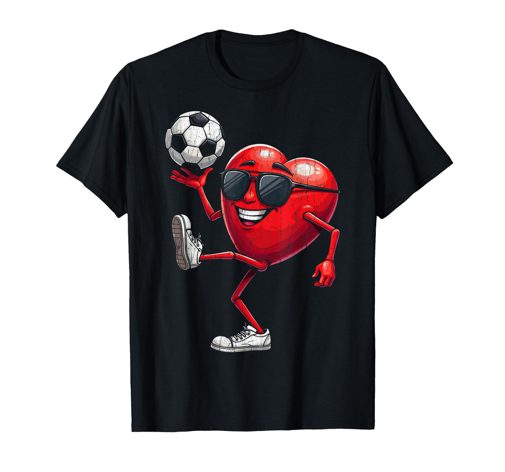 Funny Valentines Day Soccer Heart T-Shirt - Unique Graphic for Adults - T-Shirt, Sweatshirt, Hoodie