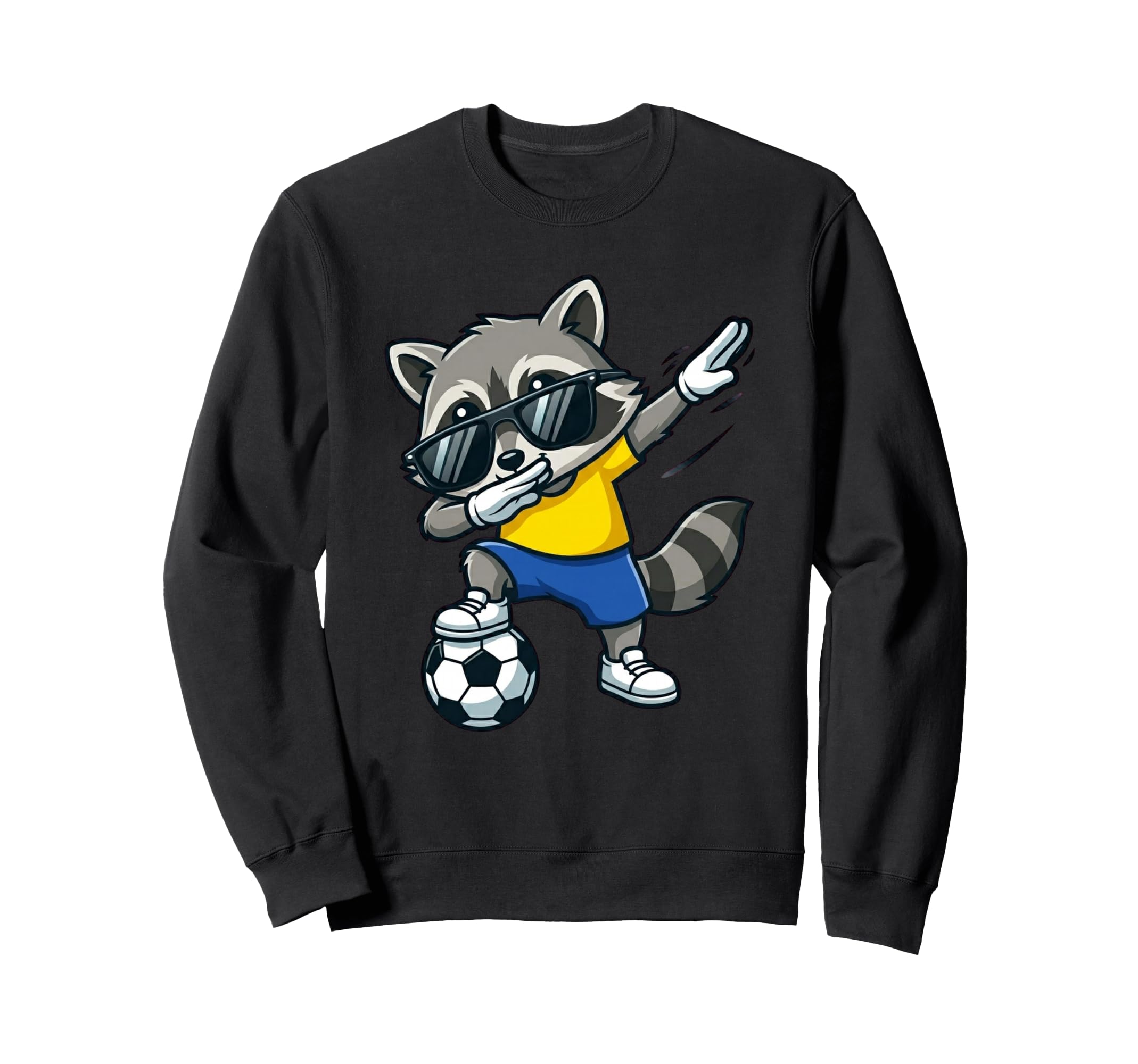 Dabbing Raccoon Soccer Player Animal Sweatshirt - Streetwear Style Unisex - T-Shirt, Sweatshirt, Hoodie