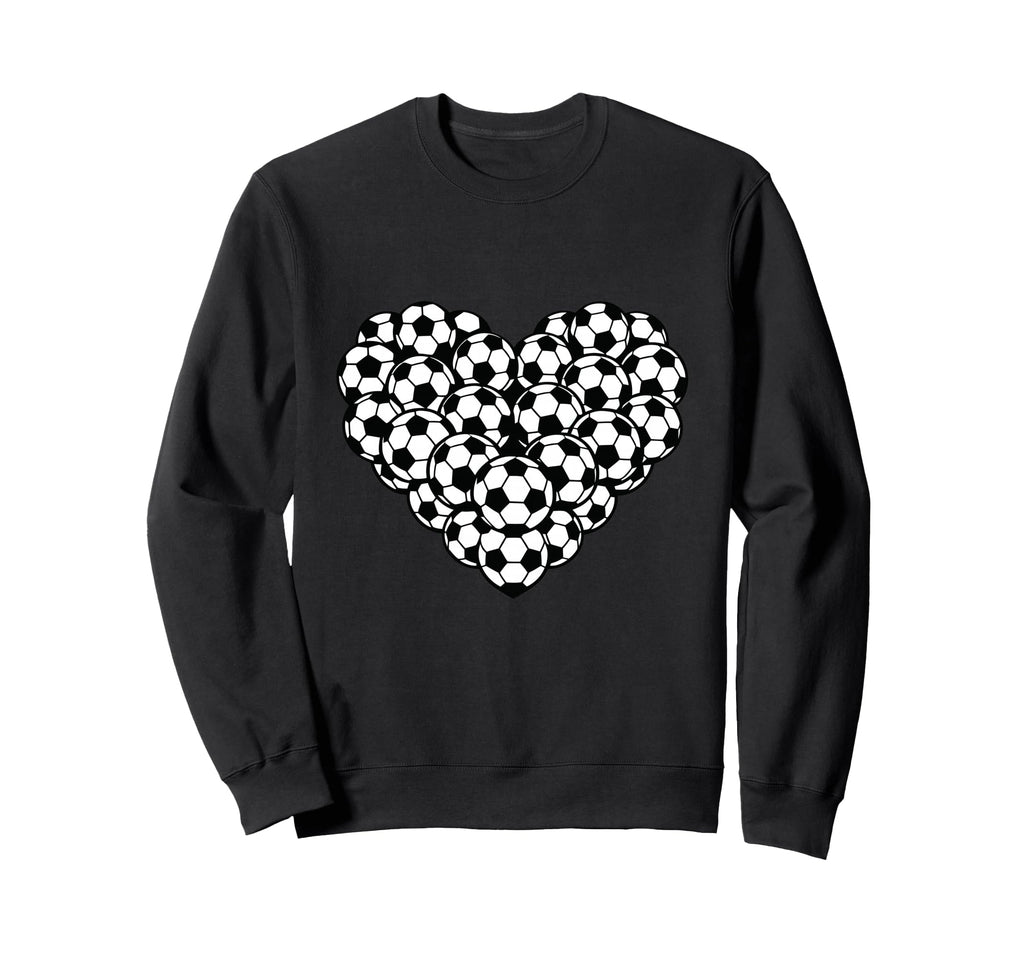 Heart Shaped Soccer Ball Pattern Sweatshirt - Fun Novelty Design for Adults - T-Shirt, Sweatshirt, Hoodie