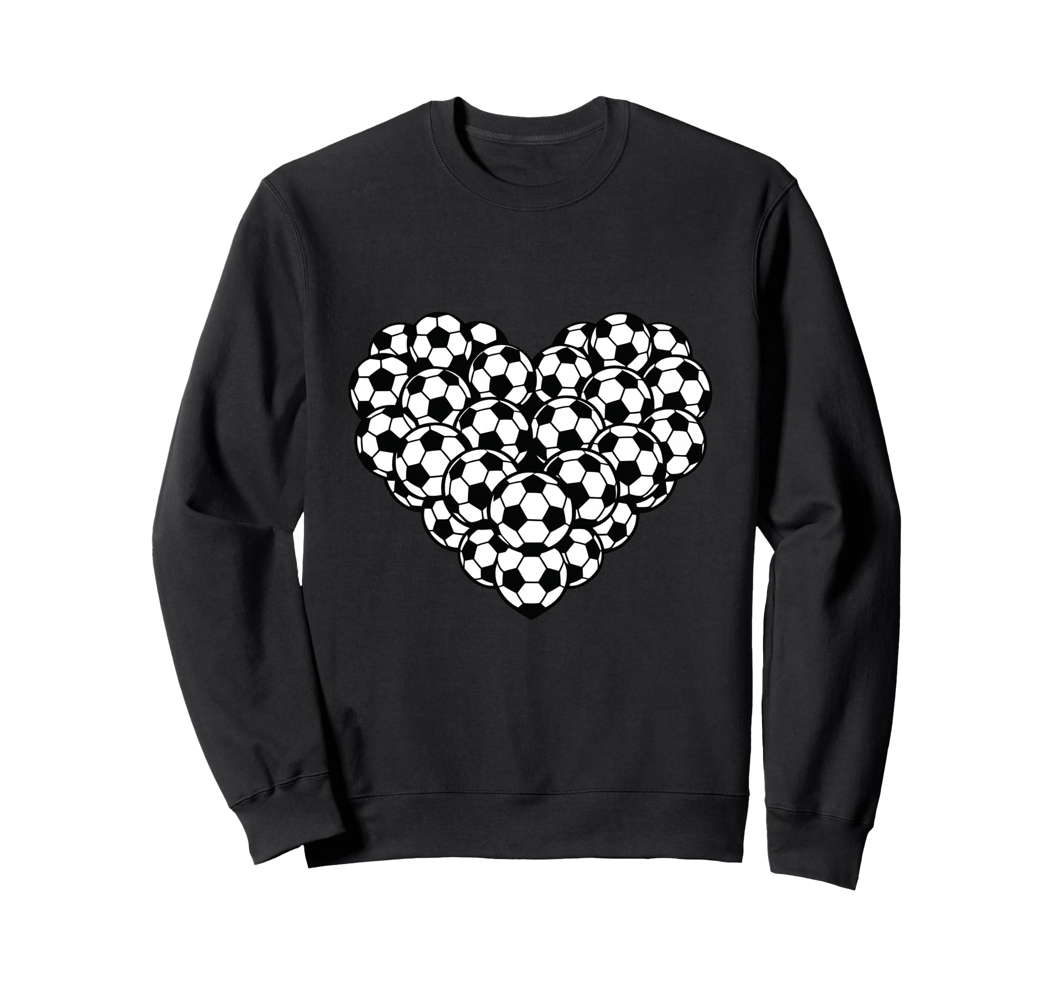 Heart Shaped Soccer Ball Pattern Sweatshirt - Fun Novelty Design for Adults - T-Shirt, Sweatshirt, Hoodie