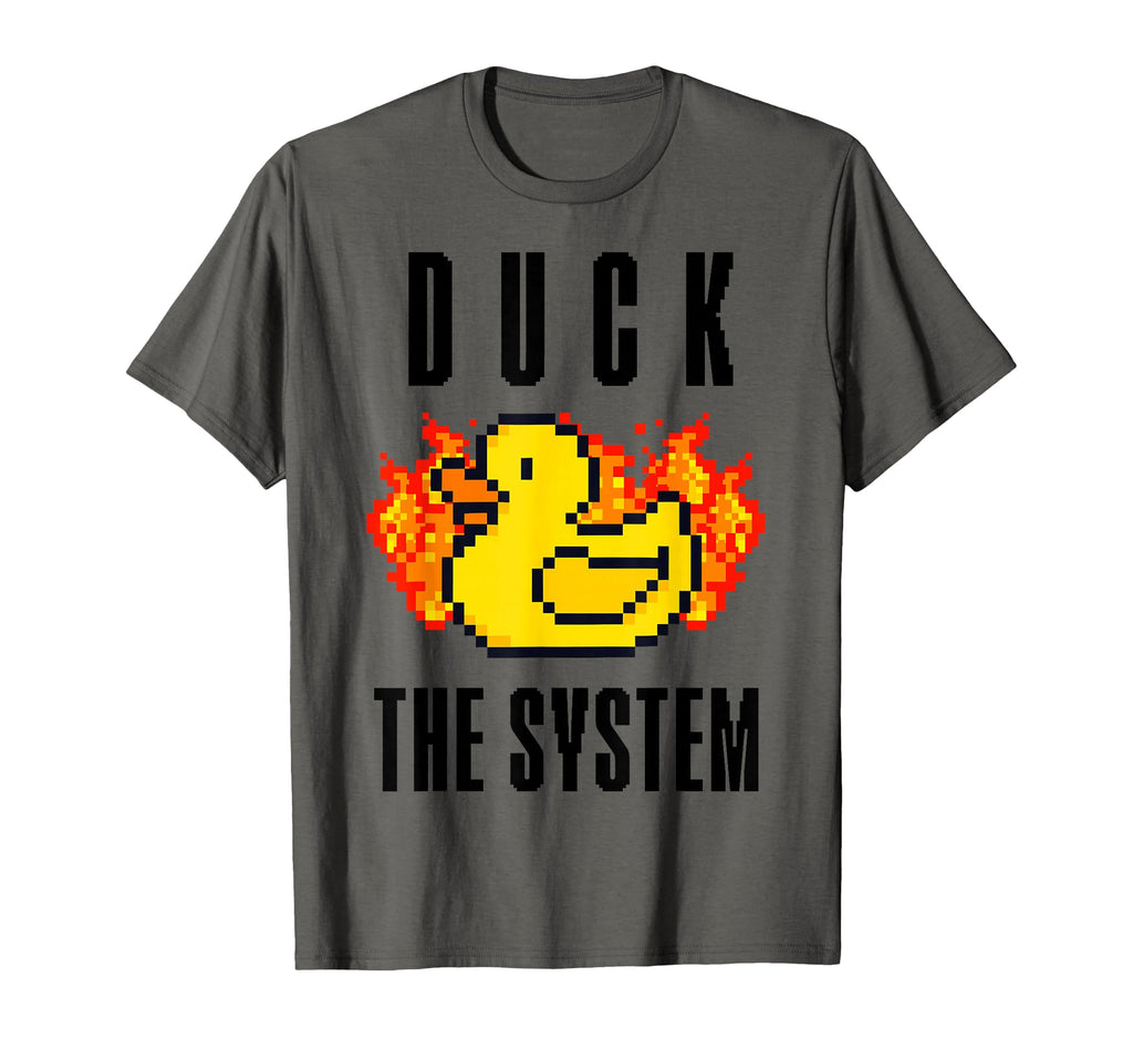 Duck System Pixel Duck Fire Gaming T-Shirt - Trendy Graphic for Adults - T-Shirt, Sweatshirt, Hoodie