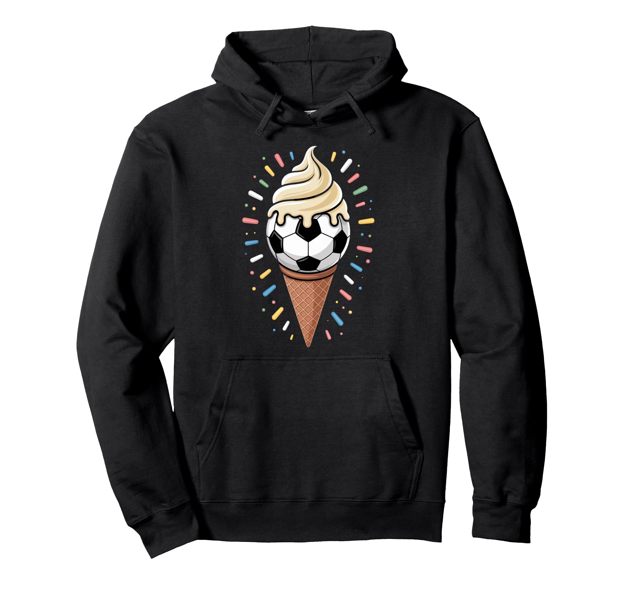 Soccer Ice Cream Drip Game Soccer Hoodie - Fun Novelty Design Men Women - T-Shirt, Sweatshirt, Hoodie