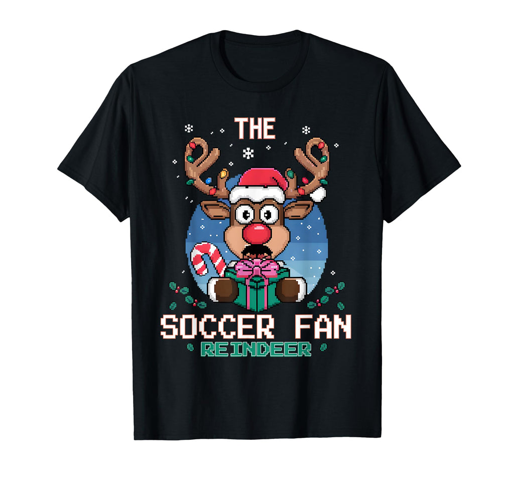 Soccer Fan Reindeer Matching Family T-Shirt - Custom Art Print Unisex - T-Shirt, Sweatshirt, Hoodie