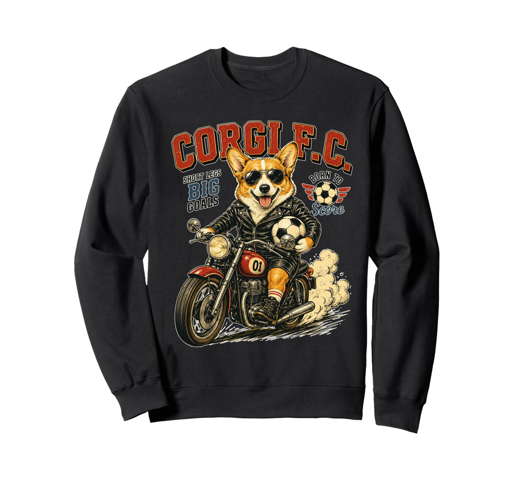 Pembroke Welsh Corgi Motorbike Sweatshirt - Minimalist Print Men Women - T-Shirt, Sweatshirt, Hoodie