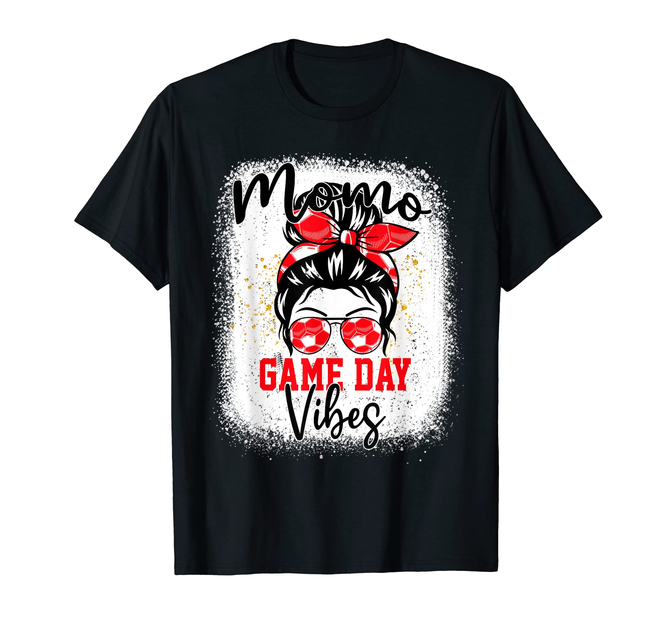 Soccer Momo Bleached Bun Mothers Day T-Shirt - Graphic Print Men Women - T-Shirt, Sweatshirt, Hoodie
