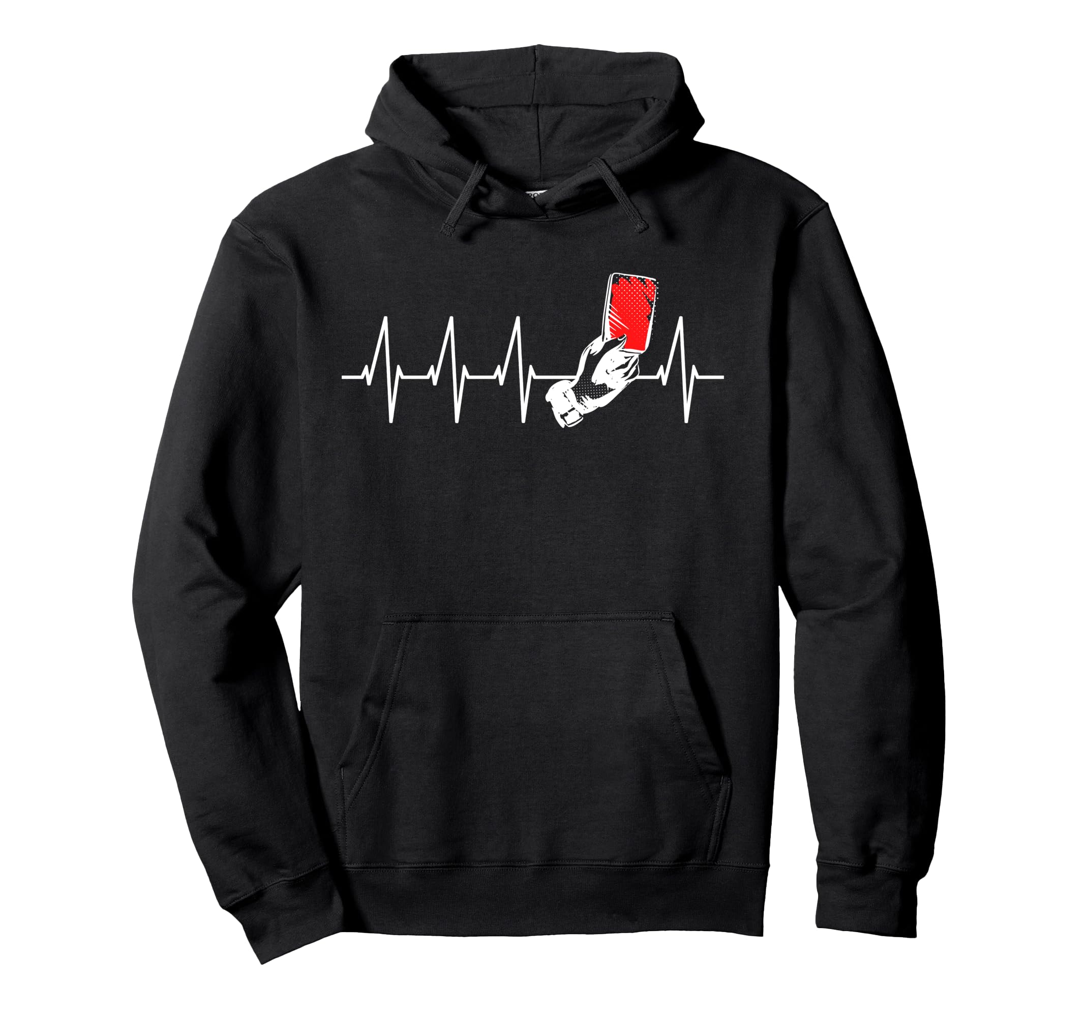 Referee Heartbeat Red Card Football Hoodie - Graphic Print for Adults - T-Shirt, Sweatshirt, Hoodie