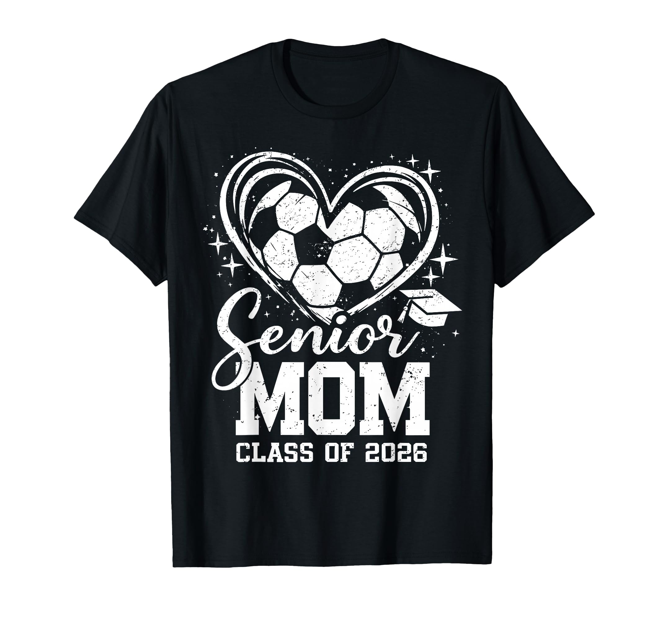 Senior Mom Class 2026 Soccer Ball Heart T-Shirt - Graphic Print for Adults - T-Shirt, Sweatshirt, Hoodie