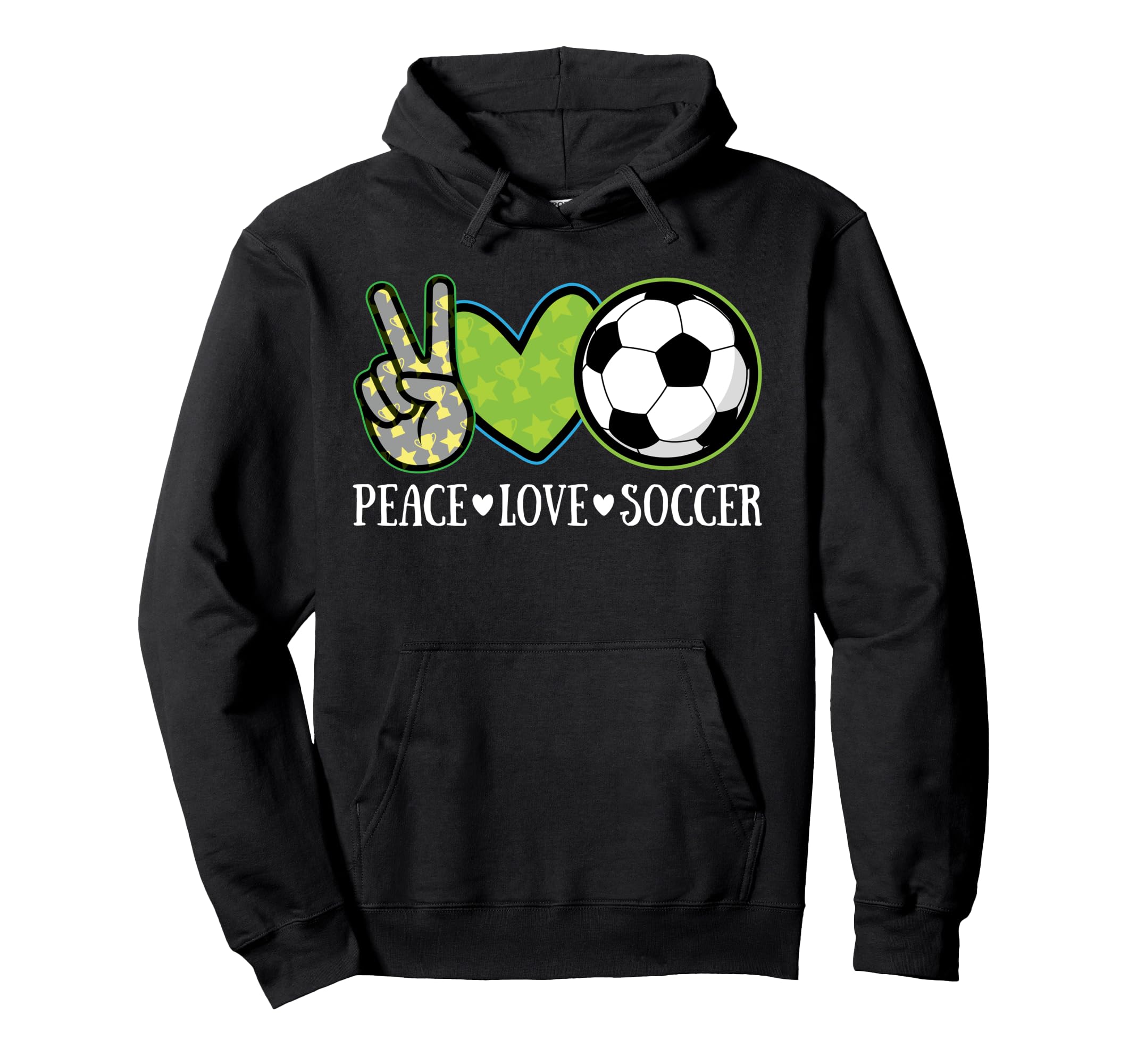 Peace Love Soccer Player European Hoodie - Custom Art Print Men Women - T-Shirt, Sweatshirt, Hoodie
