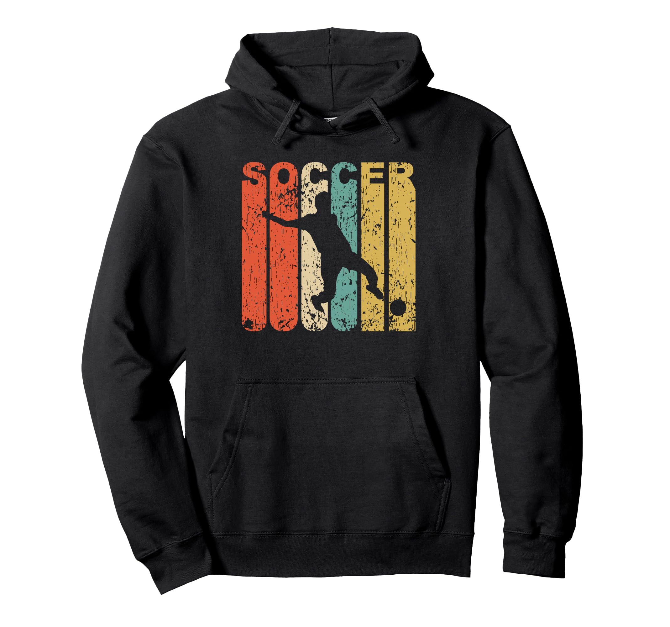 Soccer Player Silhouette Sports Distressed Hoodie - Streetwear Style Unisex - T-Shirt, Sweatshirt, Hoodie
