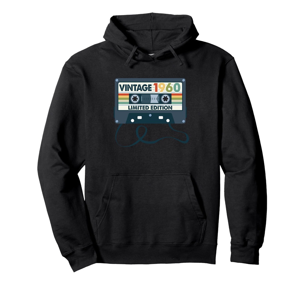 65 Year Old Born 1960 Cassette Tape Hoodie - Aesthetic Graphic for Adults - T-Shirt, Sweatshirt, Hoodie