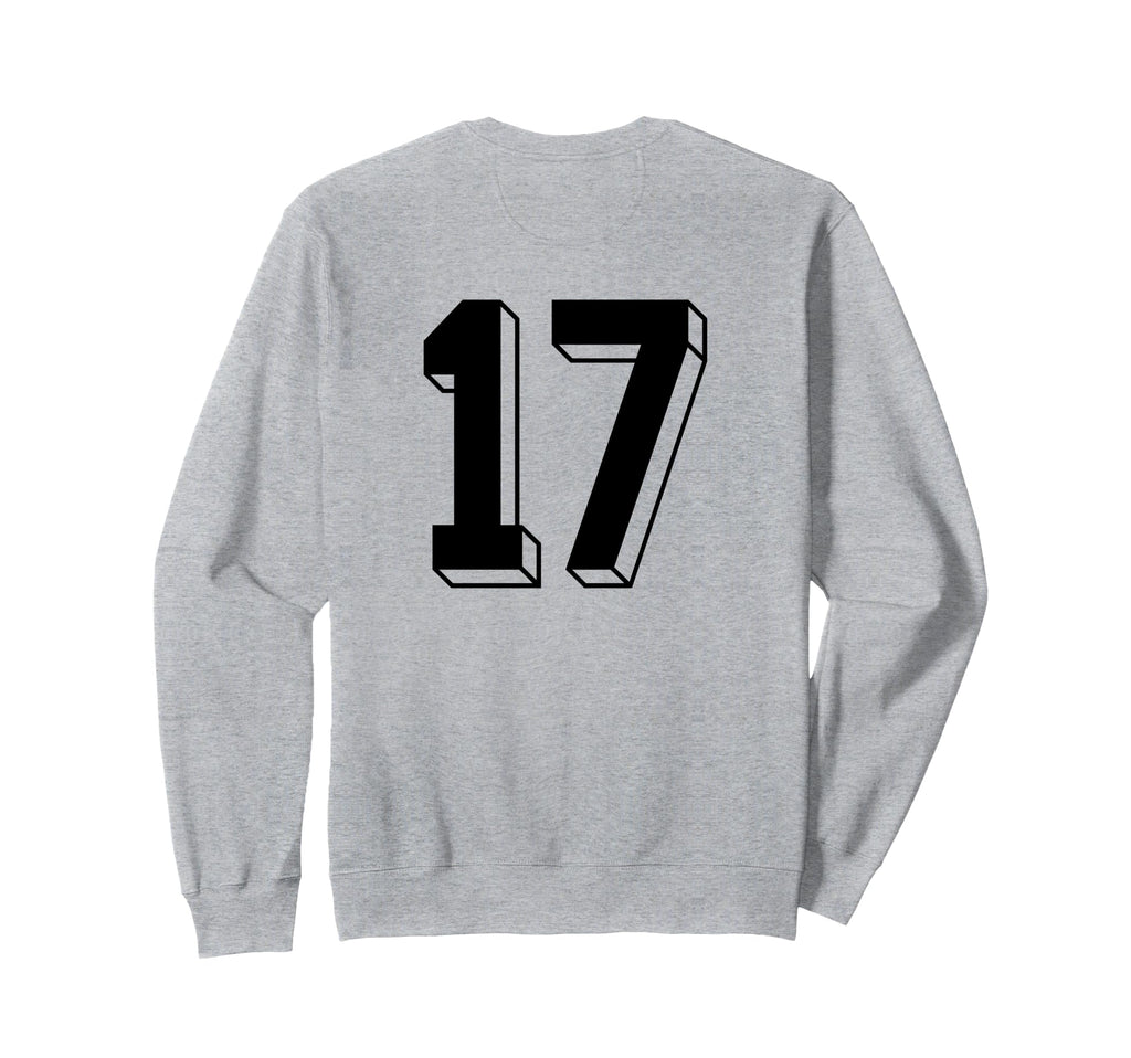 Number 17 Backside 80S 90S Team Sweatshirt - Fun Novelty Design for Adults - T-Shirt, Sweatshirt, Hoodie