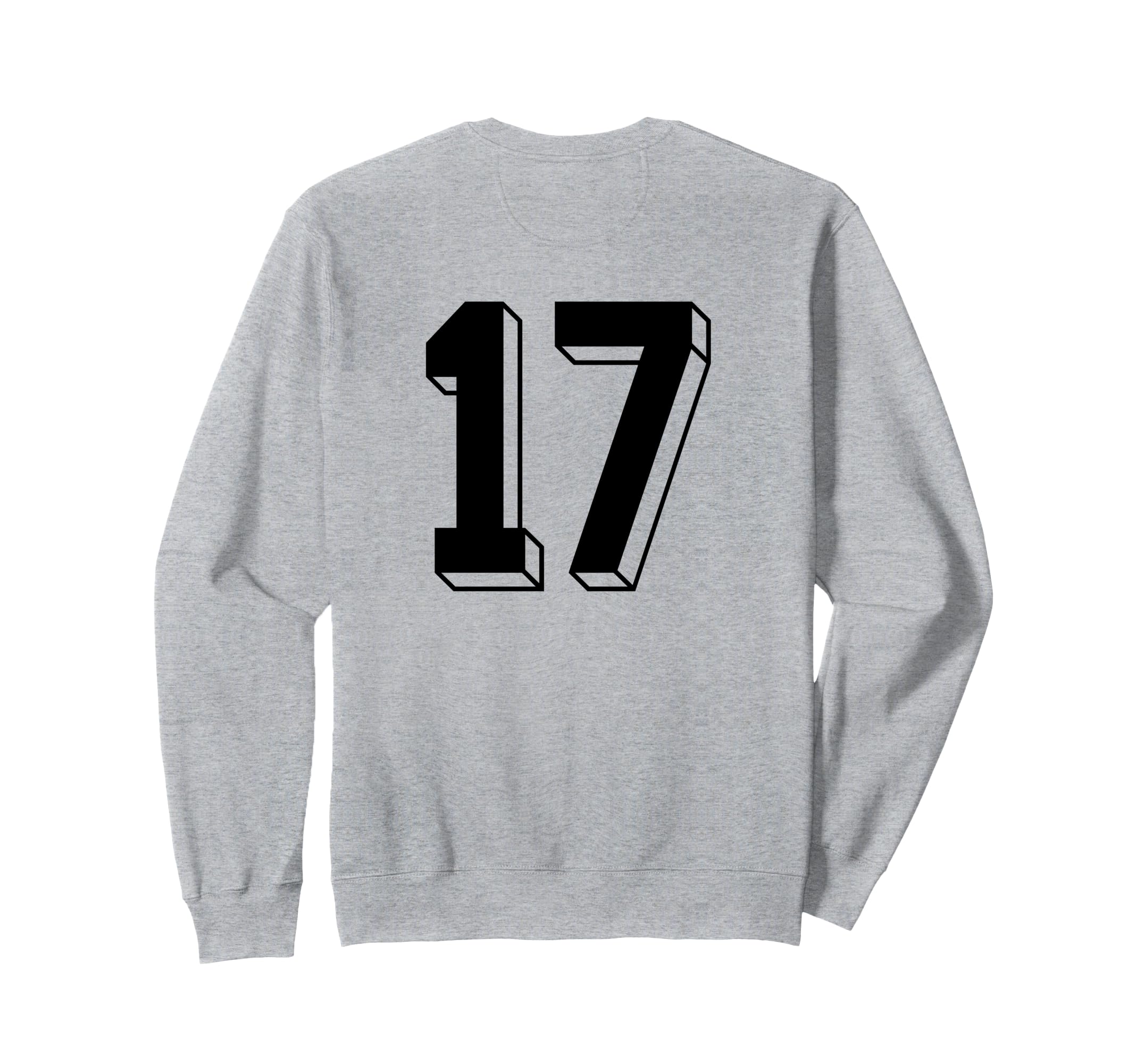 Number 17 Backside 80S 90S Team Sweatshirt - Fun Novelty Design for Adults - T-Shirt, Sweatshirt, Hoodie