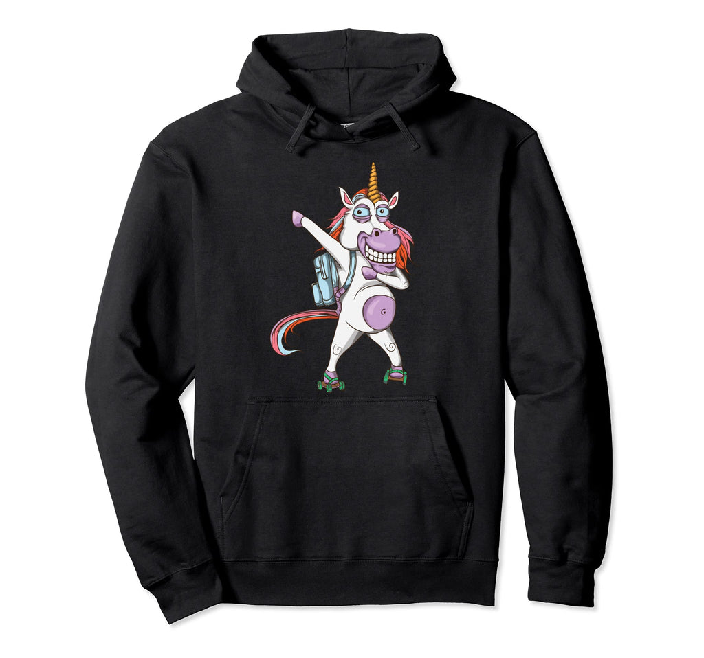 Crazy Unicorn Roller Skates 80S Hoodie - Minimalist Print for Adults - T-Shirt, Sweatshirt, Hoodie