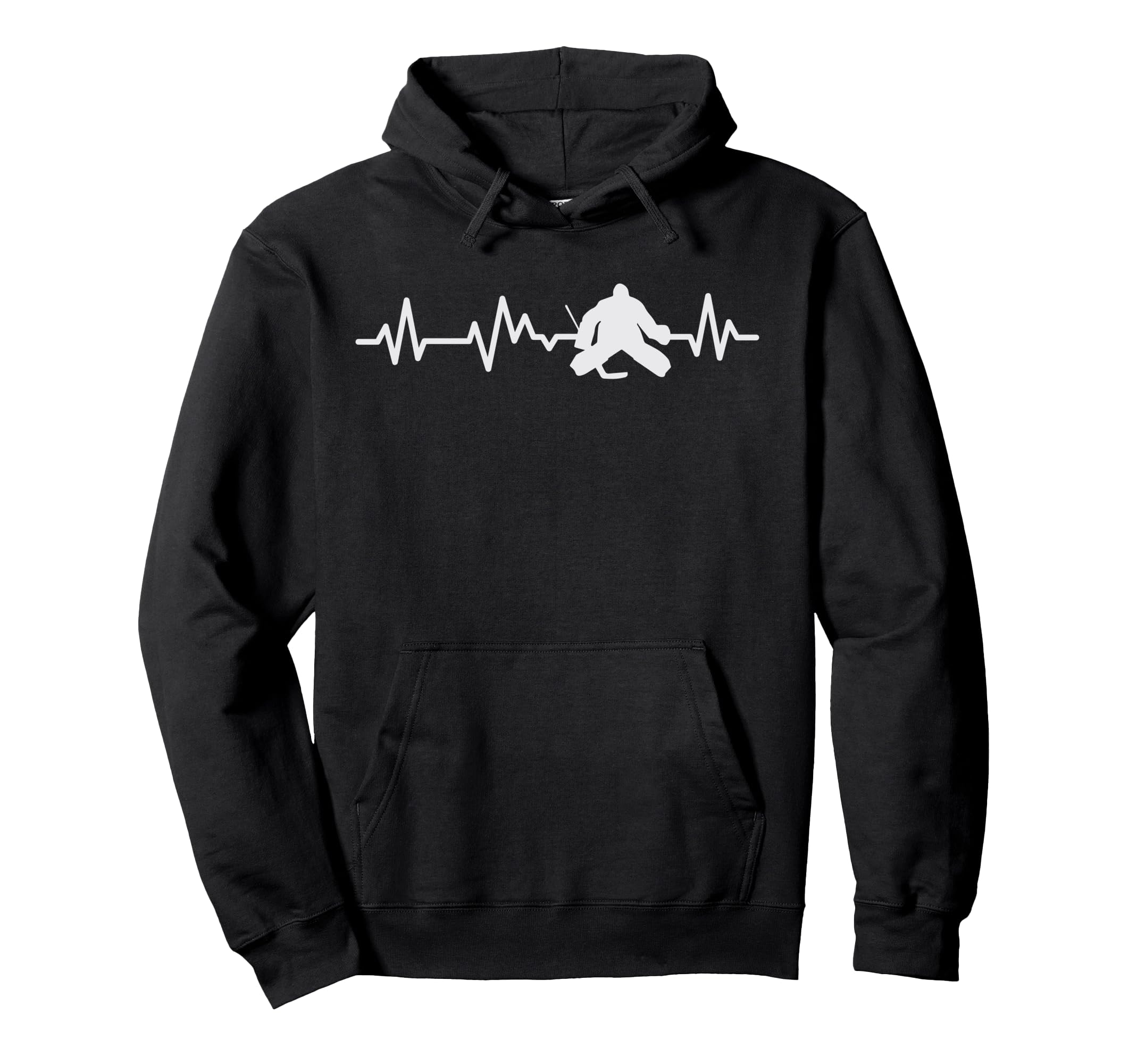 Ice Hockey Goalie Heartbeat Line Hoodie - Trendy Graphic Men Women - T-Shirt, Sweatshirt, Hoodie