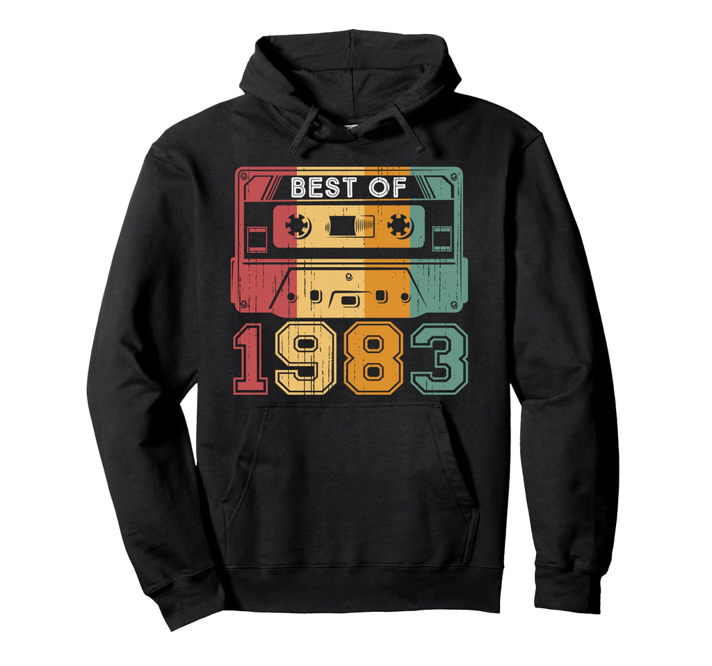 Best 1983 Cassette Tape 40 Years Old Hoodie - Trendy Graphic for Adults - T-Shirt, Sweatshirt, Hoodie