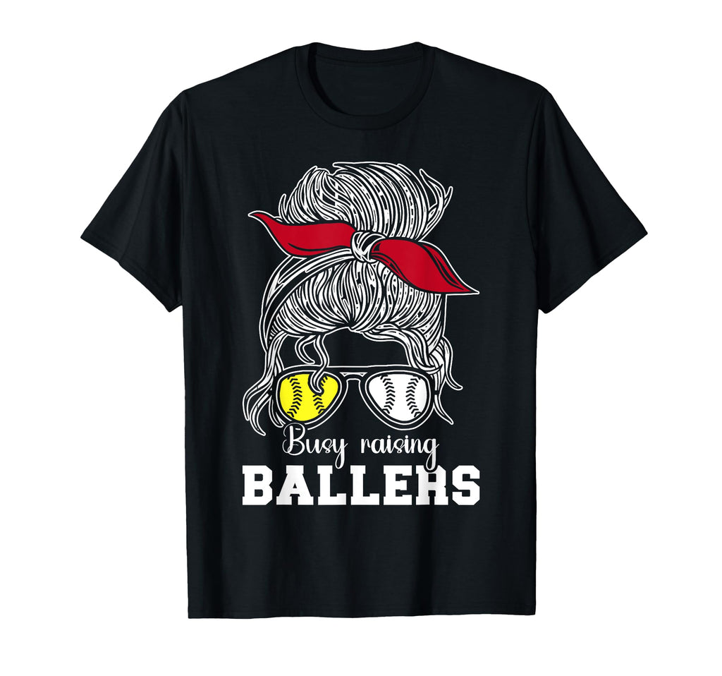 Busy Raising Ballers Baseball Softball T-Shirt - Minimalist Print Unisex - T-Shirt, Sweatshirt, Hoodie