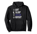 Funny Eat Sleep Soccer Repeat Player Coach Hoodie - Minimalist Print Unisex - T-Shirt, Sweatshirt, Hoodie