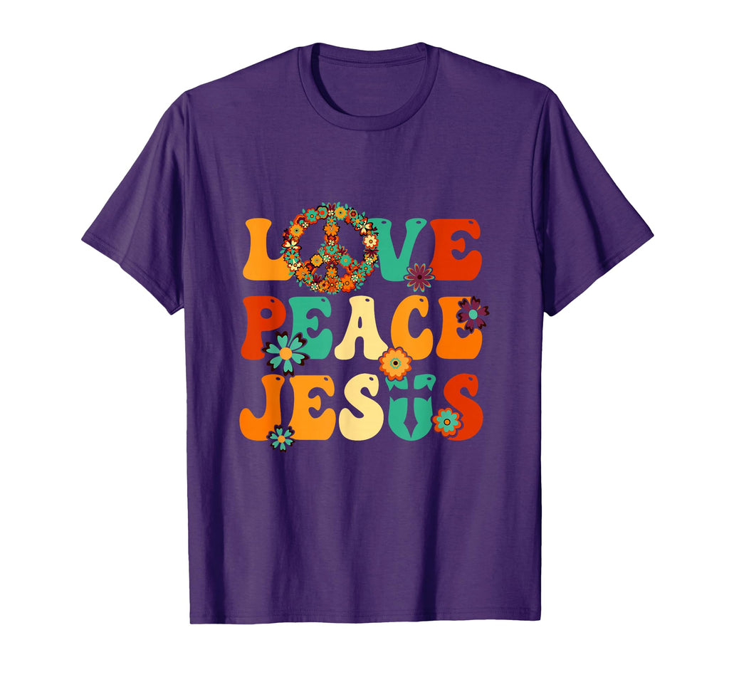 Love Peace Jesus Christian Fun 60S 70S T-Shirt - Novelty Apparel Unisex - T-Shirt, Sweatshirt, Hoodie