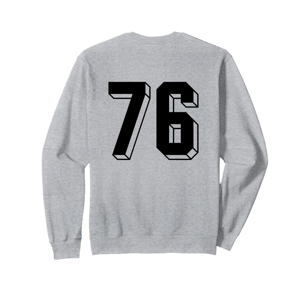 Number 76 Backside 80S 90S Team Sweatshirt - Casual Everyday Wear Unisex - T-Shirt, Sweatshirt, Hoodie