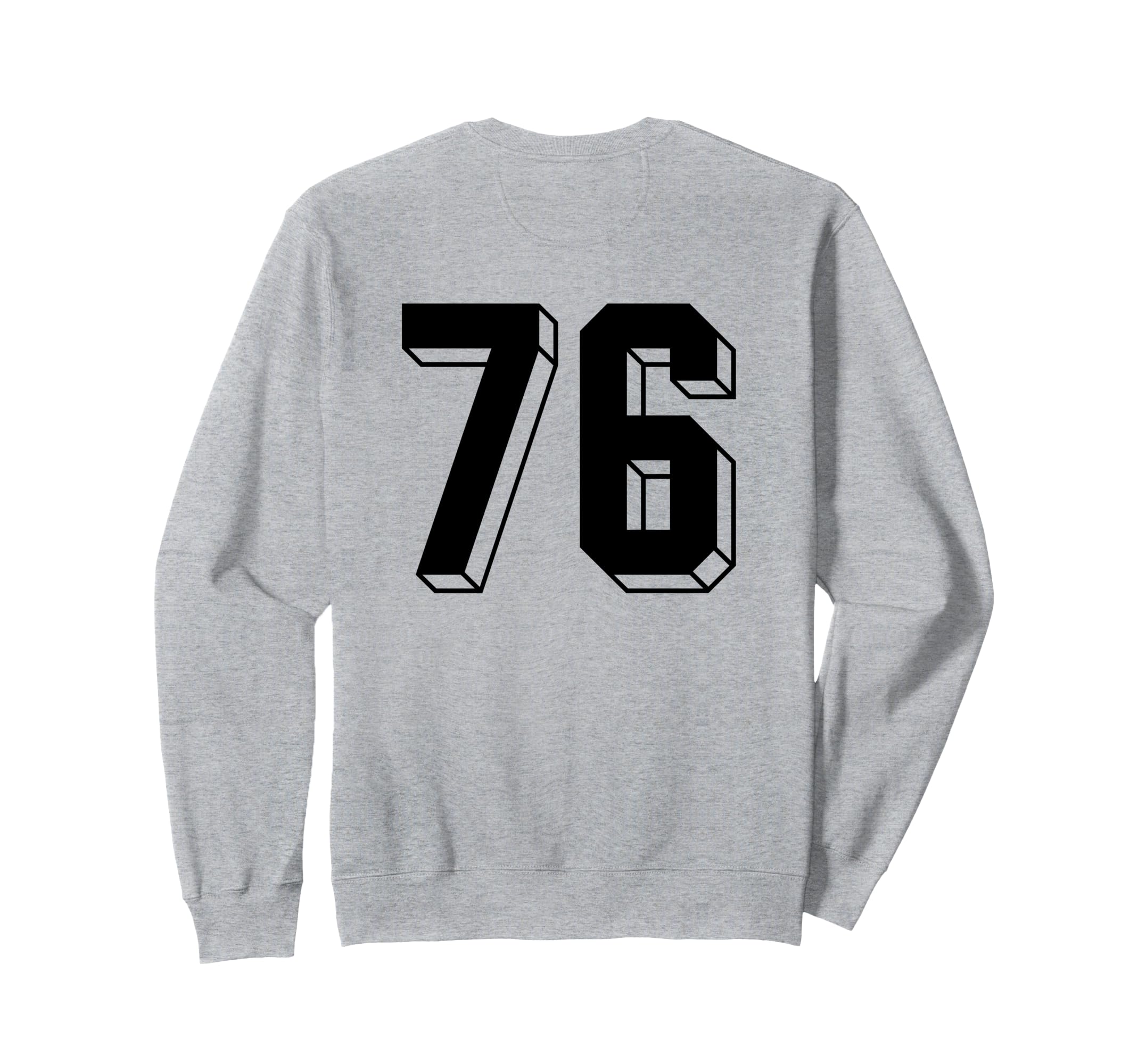 Number 76 Backside 80S 90S Team Sweatshirt - Casual Everyday Wear Unisex - T-Shirt, Sweatshirt, Hoodie