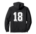 Number 18 Backside 80S 90S Team Jersey Hoodie - Graphic Print Unisex - T-Shirt, Sweatshirt, Hoodie