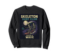 Skeleton Surf Club Halloween Surfing Sweatshirt - Fun Novelty Design Unisex - T-Shirt, Sweatshirt, Hoodie