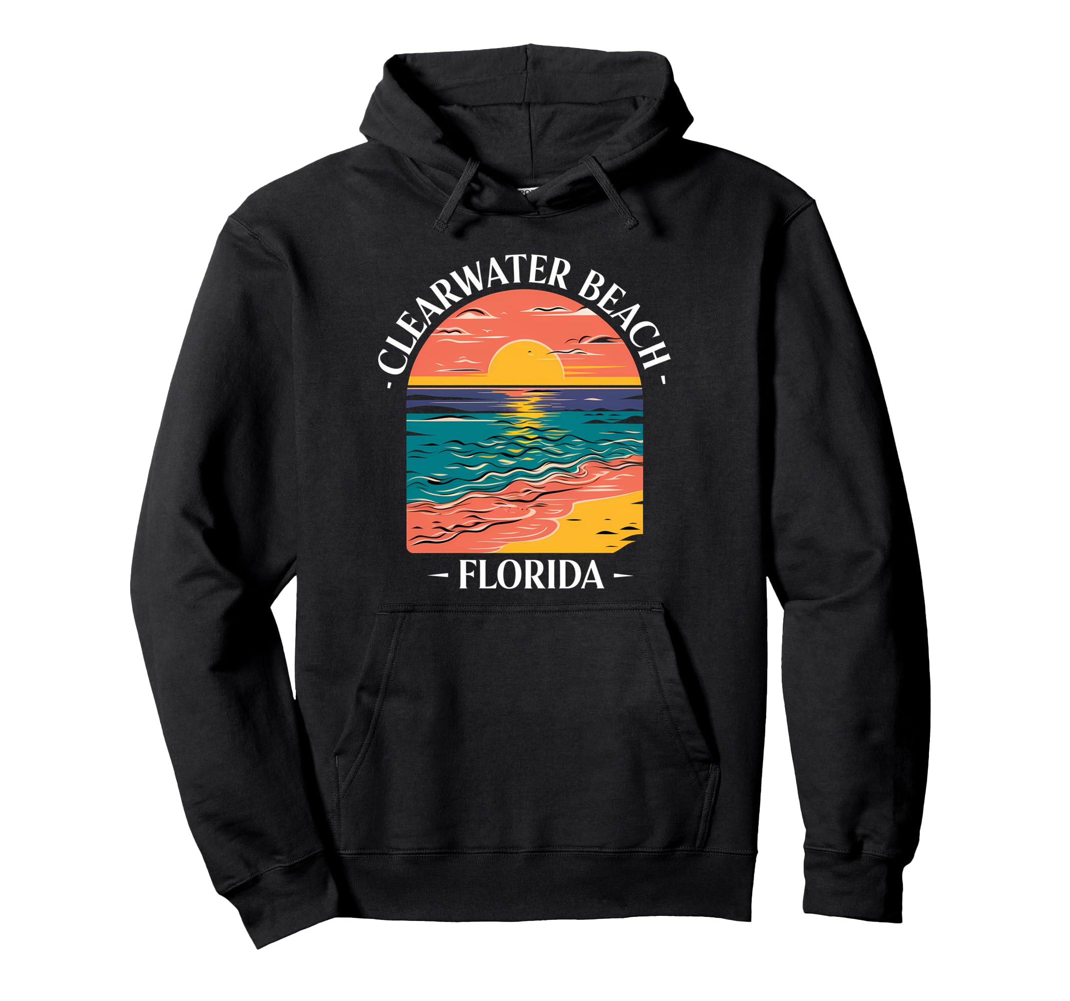 Clearwater Beach Florida Coastal Hoodie - Novelty Apparel for Adults - T-Shirt, Sweatshirt, Hoodie