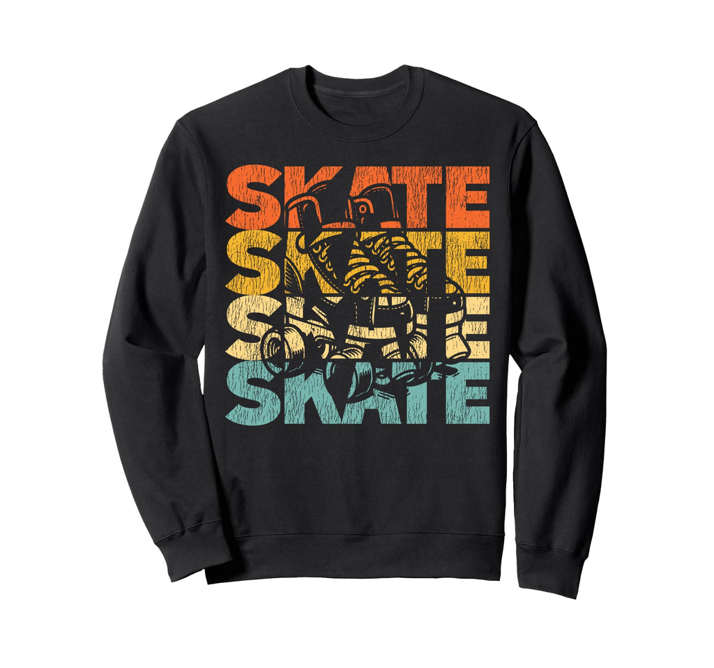 Roller Skating Skate 1970S Black Sweatshirt - Minimalist Print for Adults - T-Shirt, Sweatshirt, Hoodie