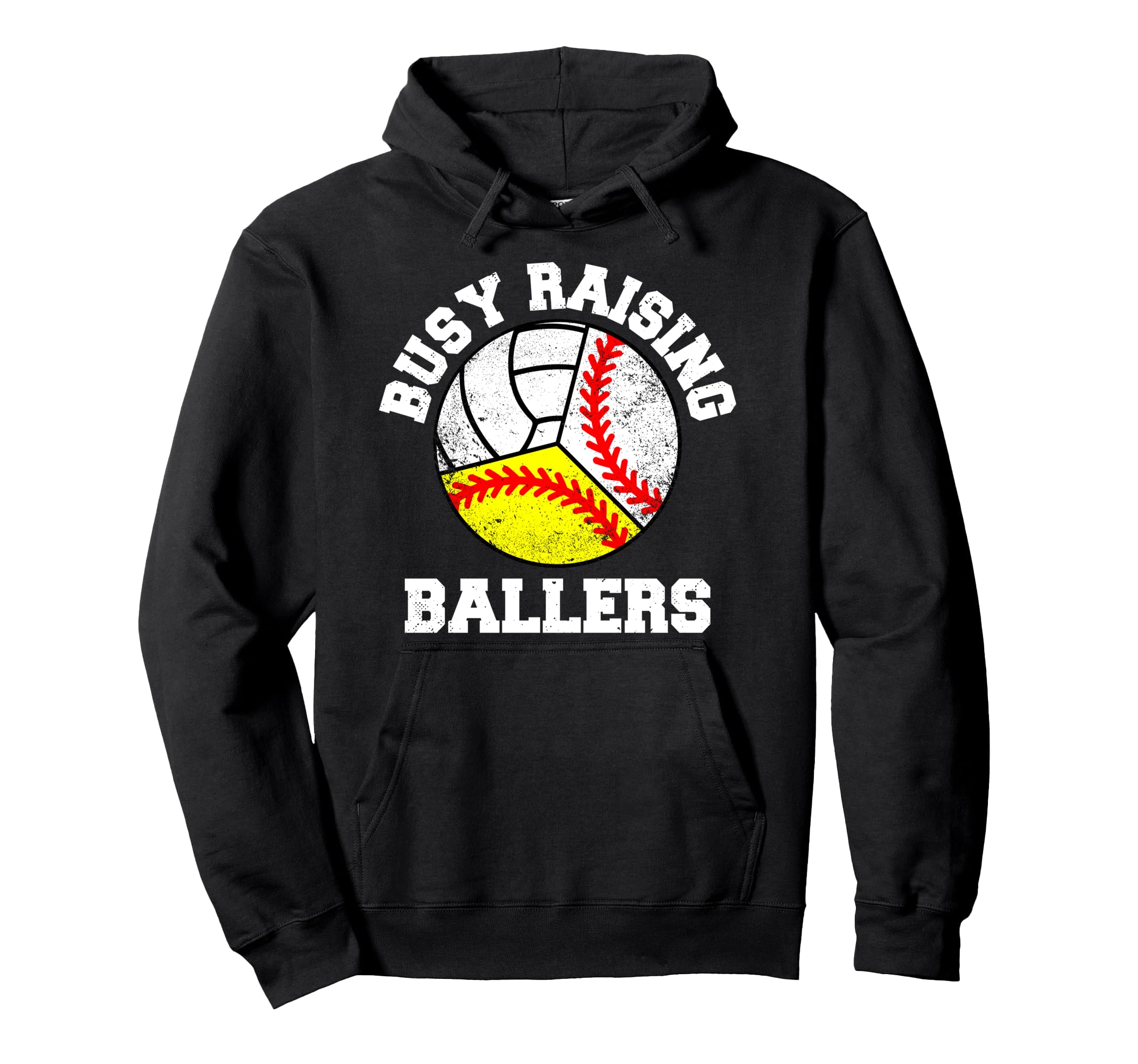 Busy Raising Ballers Funny Baseball Hoodie - Trendy Graphic Unisex - T-Shirt, Sweatshirt, Hoodie