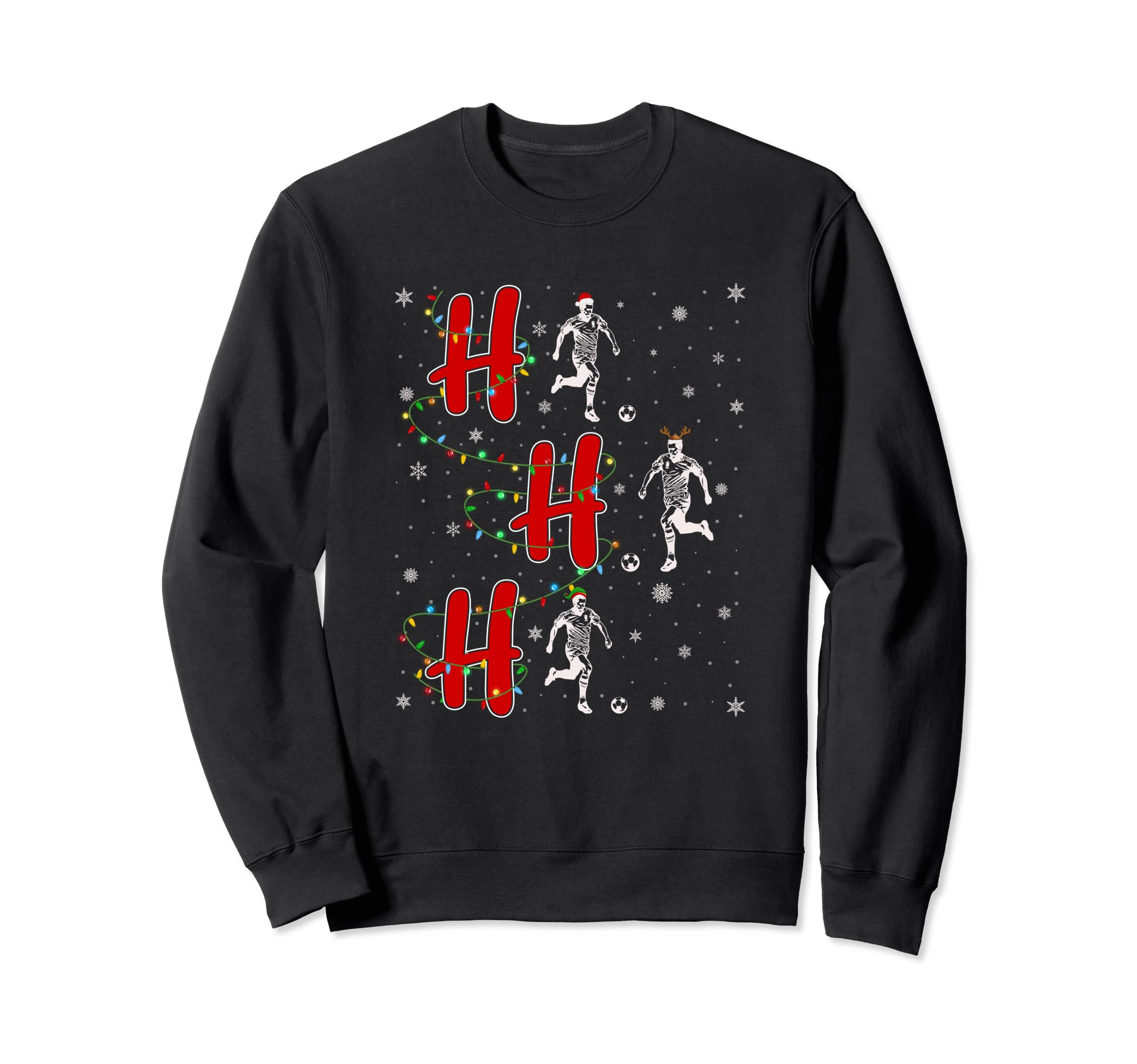 Lights Ho Ho Ho Soccer Funny Ugly Sweatshirt - Custom Art Print for Adults - T-Shirt, Sweatshirt, Hoodie