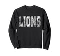 Lions Mascot Distressed School Sweatshirt - Casual Everyday Wear Unisex - T-Shirt, Sweatshirt, Hoodie