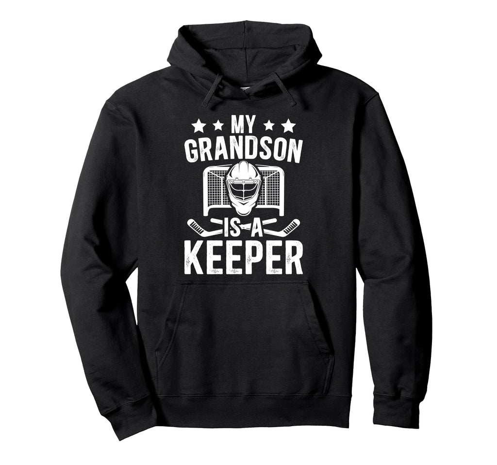 Proud Hockey Keeper Papa Ice Hockey Hoodie - Minimalist Print for Adults - T-Shirt, Sweatshirt, Hoodie