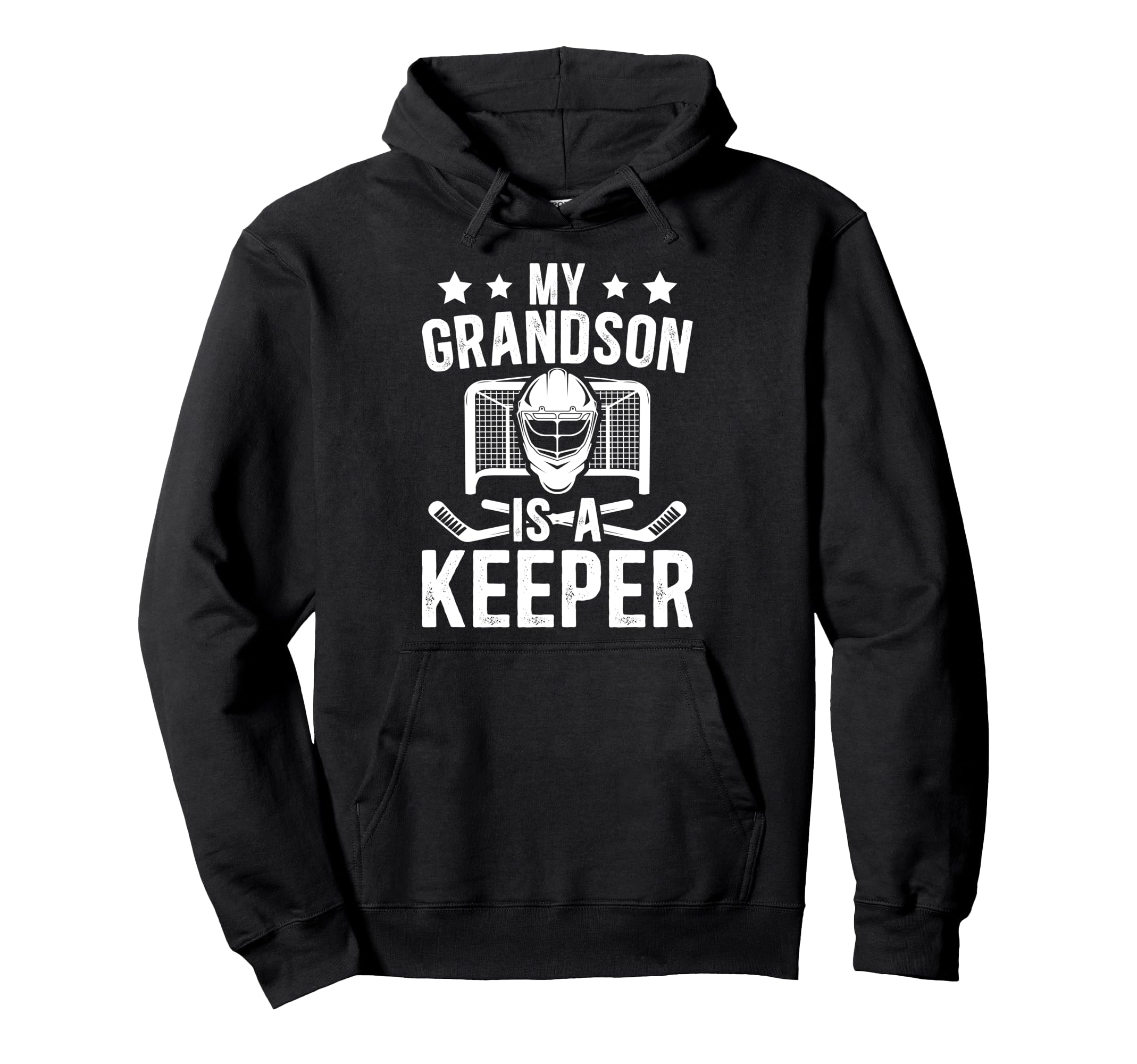 Proud Hockey Keeper Papa Ice Hockey Hoodie - Minimalist Print for Adults - T-Shirt, Sweatshirt, Hoodie