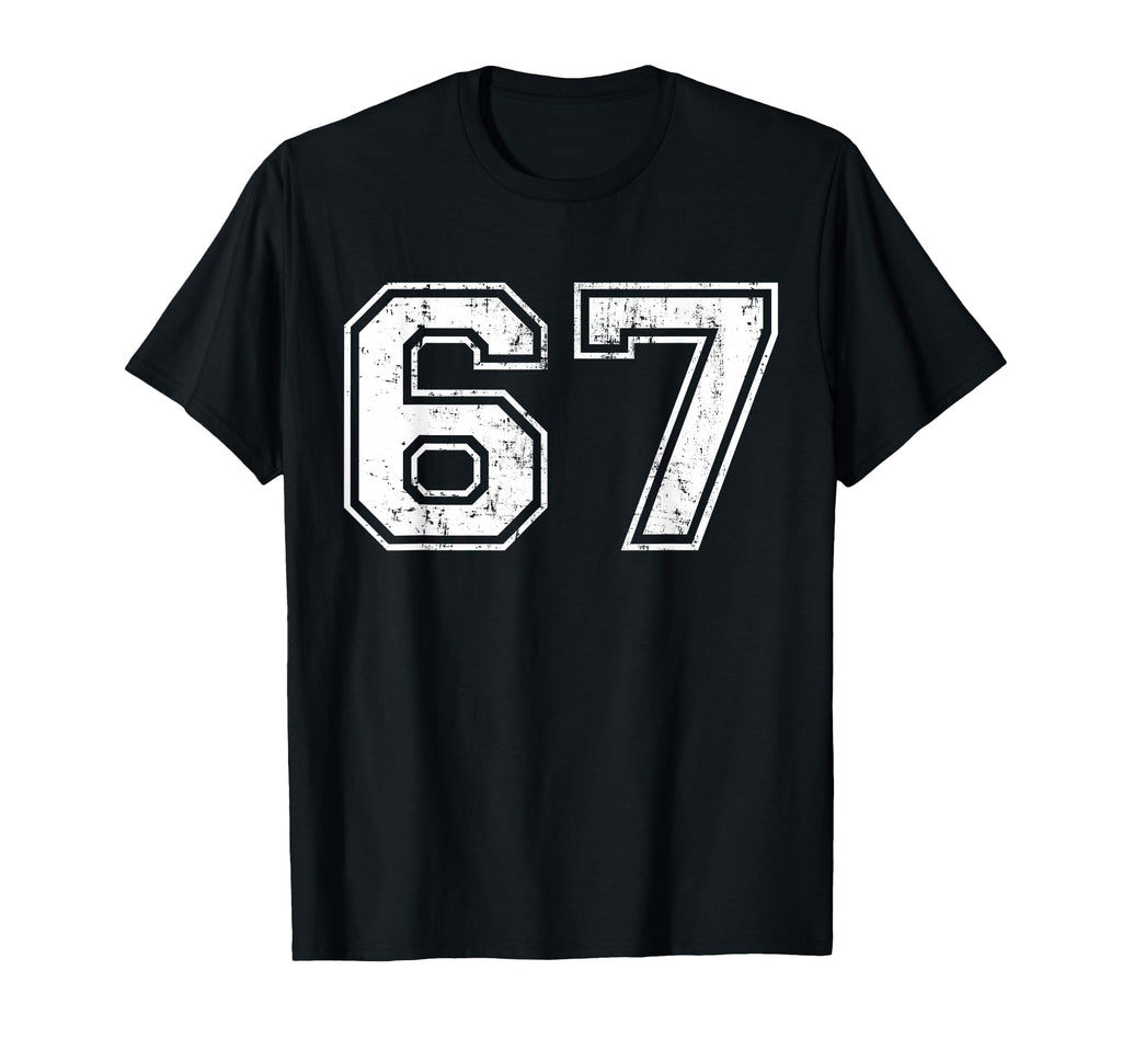 Number 67 Distressed Sixty Seven Sport T-Shirt - Minimalist Print Unisex - T-Shirt, Sweatshirt, Hoodie