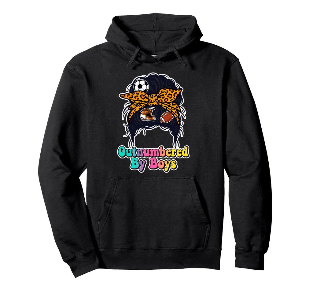 Outnumbered Soccer Mom Life Hair Hoodie - Fun Novelty Design for Adults - T-Shirt, Sweatshirt, Hoodie
