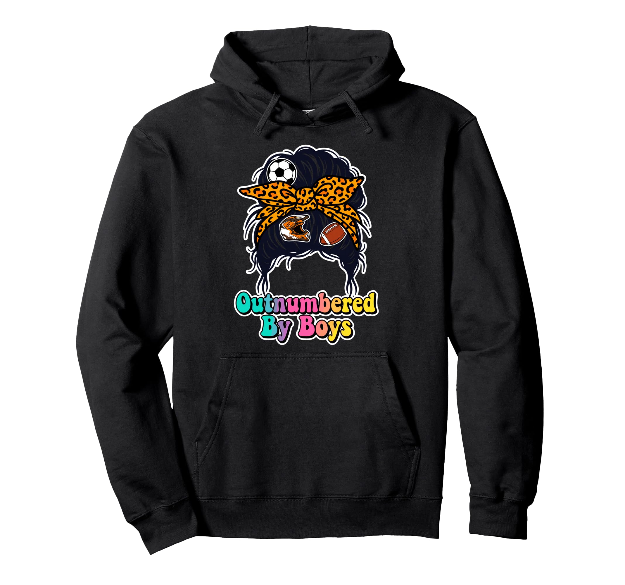 Outnumbered Soccer Mom Life Hair Hoodie - Unique Graphic for Adults - T-Shirt, Sweatshirt, Hoodie