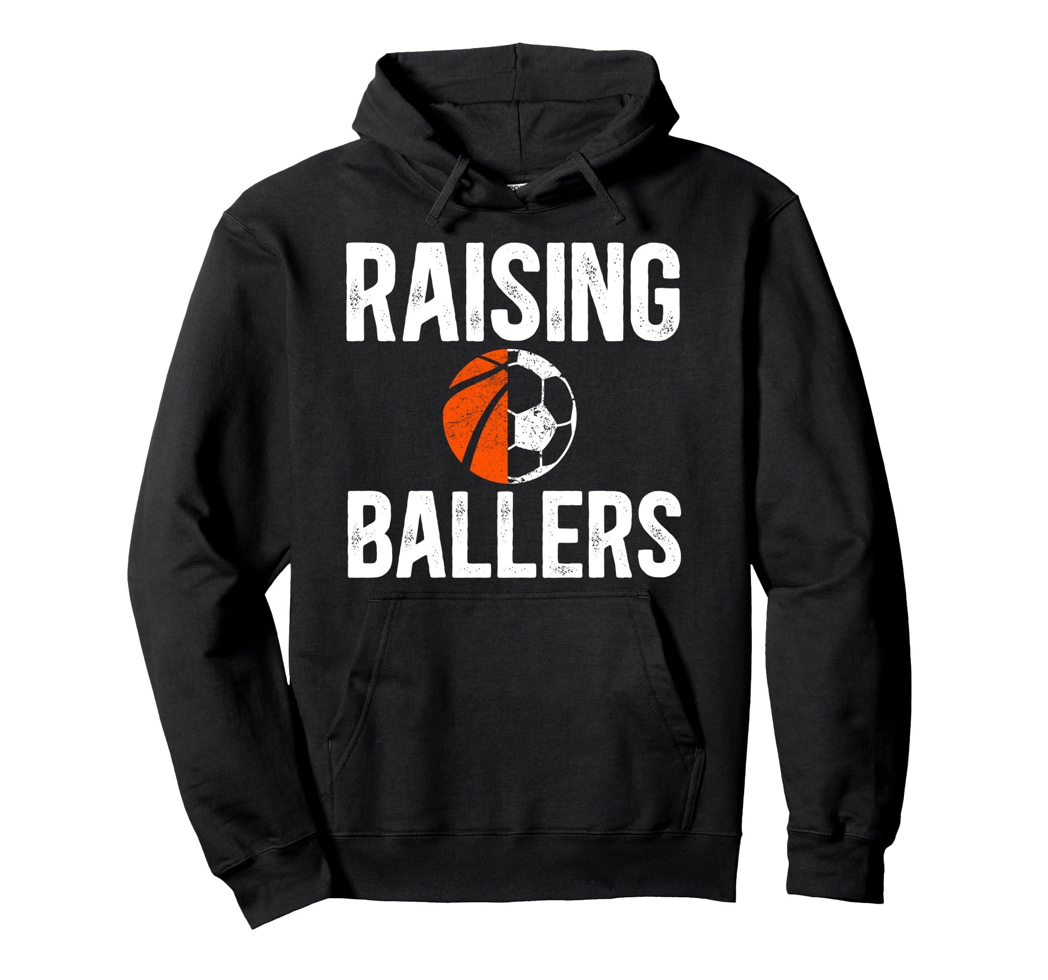 Raising Ballers Basketball Soccer Dad Hoodie - Minimalist Print Unisex - T-Shirt, Sweatshirt, Hoodie