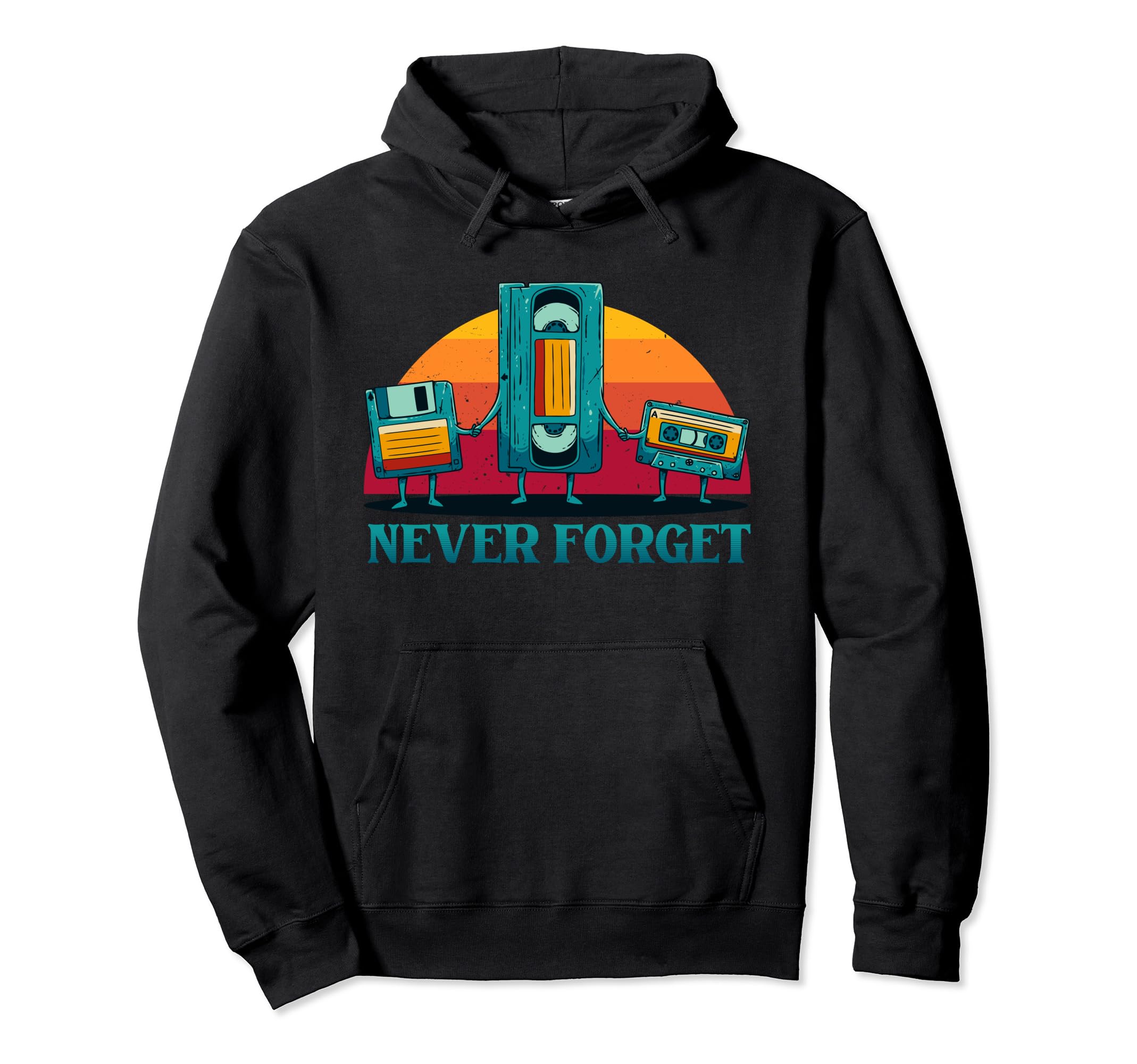 Never Forget Cassette Tape Vhs Computer Hoodie - Aesthetic Graphic Unisex - T-Shirt, Sweatshirt, Hoodie