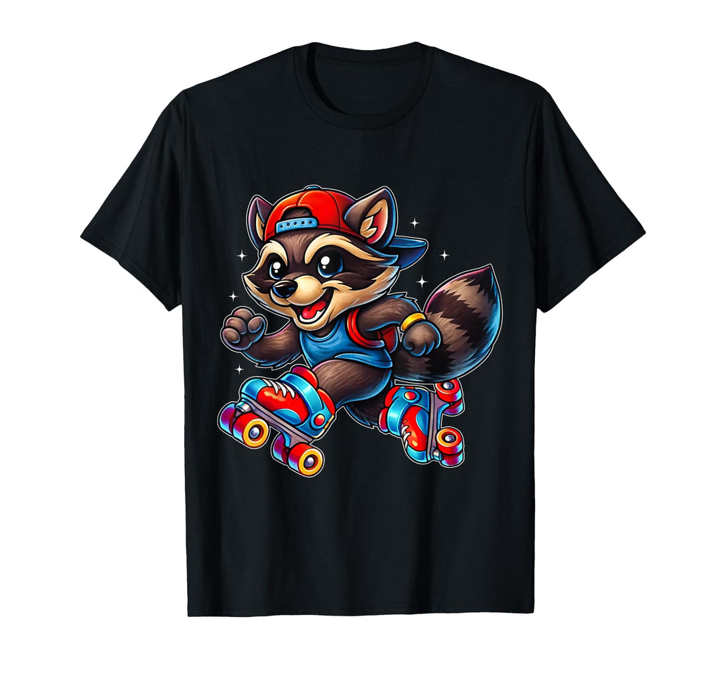Funny Raccoon Roller Skates Skater T-Shirt - Trendy Graphic Men Women - T-Shirt, Sweatshirt, Hoodie