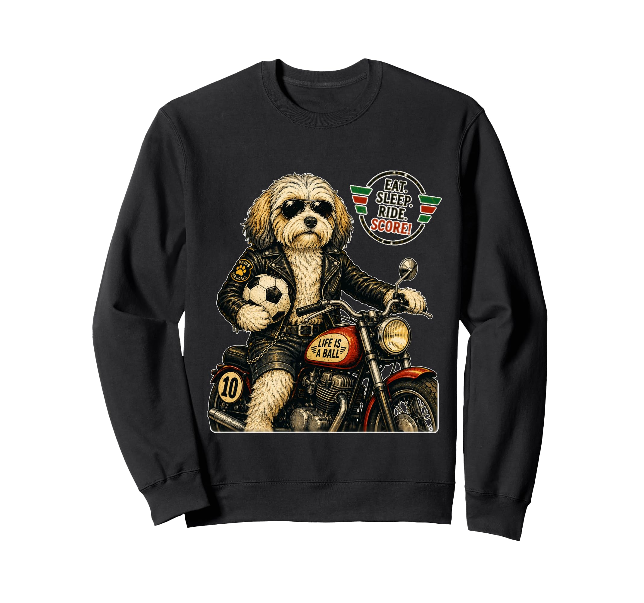 Havanese Motorbike Love Footbal Sweatshirt - Custom Art Print Men Women - T-Shirt, Sweatshirt, Hoodie
